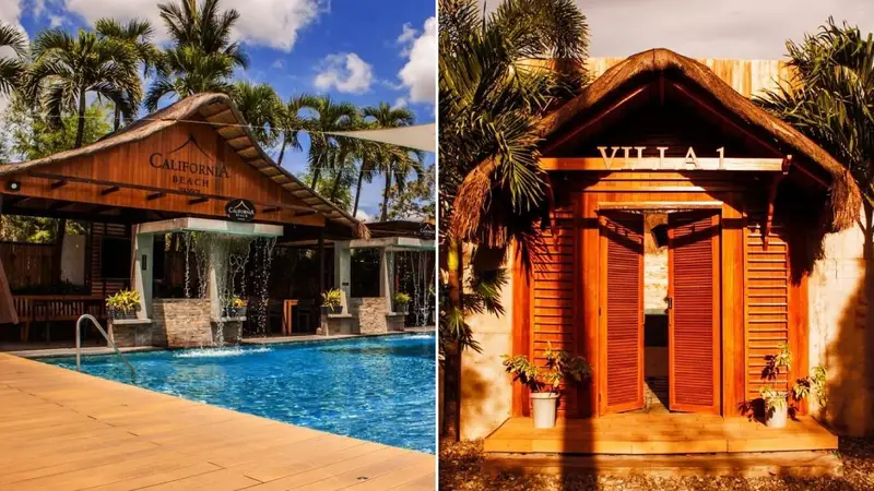 Preview.ph feature — California Beach Pansol main pavilion pool and Villa 1 entrance